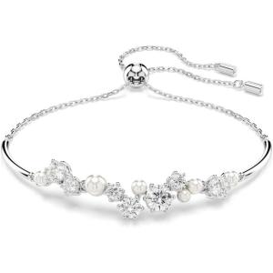Swarovski Constella Crystal and Pearl Jewelry Collection, Rhodium Finish(Bangle Bracelet)