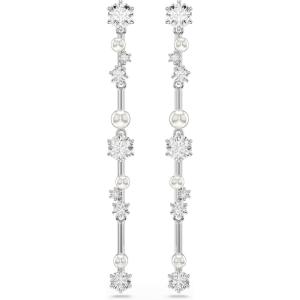 Swarovski Constella Crystal and Pearl Jewelry Collection, Rhodium Finish(Earrings)