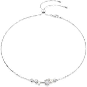 Swarovski Constella Crystal and Pearl Jewelry Collection, Rhodium Finish(Necklace)