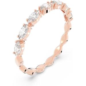 Swarovski Matrix Marquise Ring, Clear Crystal, Rose Gold-Tone Finish(EU 55 (US 6.75))