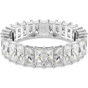 Swarovski Matrix Ring, Baguette Cut Crystal, Multicolor Crystals, Rose Gold-Tone, Gold-Tone and Rhodium Finishes(Clear Crystal)