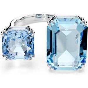 Swarovski Millenia Open Ring, Octagon Cut, Blue, Rhodium Finish(US 6/EU 52)