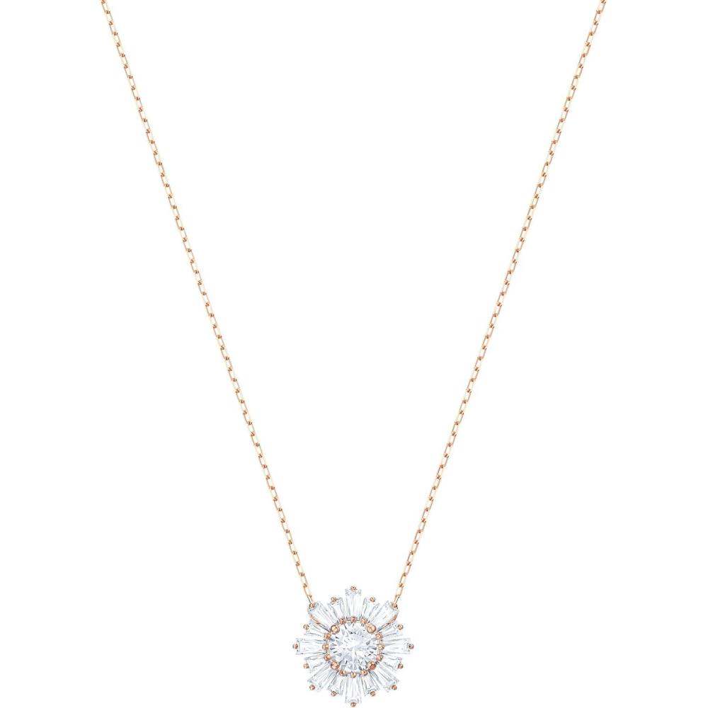 imageSWAROVSKI Sunshine Necklaces and Earrings Jewelry Collection Clear Crystals Pink Crystals Rose GoldTone Finish