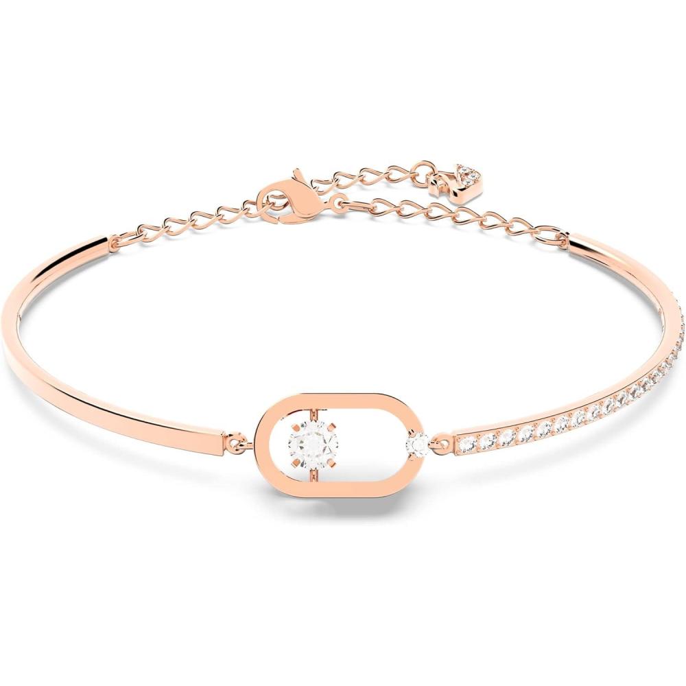 imageSwarovski Una Bangle Bracelet with Clear Crystals and Matching Pav on a RoseGold Tone Finished Setting