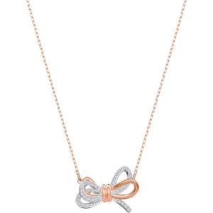 Swarovski Lifelong Bow Necklace and Bracelet Jewelry Collection, Clear Crystals, Rhodium Finish(Pendant Necklace)