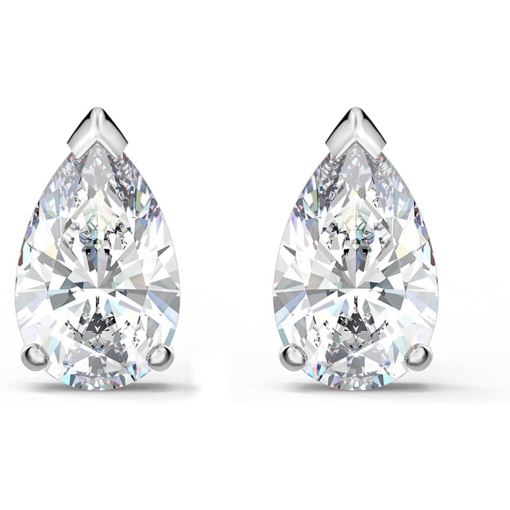 imageSwarovski Attract Pear Jewelry Collection Rhodium Finish Clear CrystalsStud Pierced Earrings