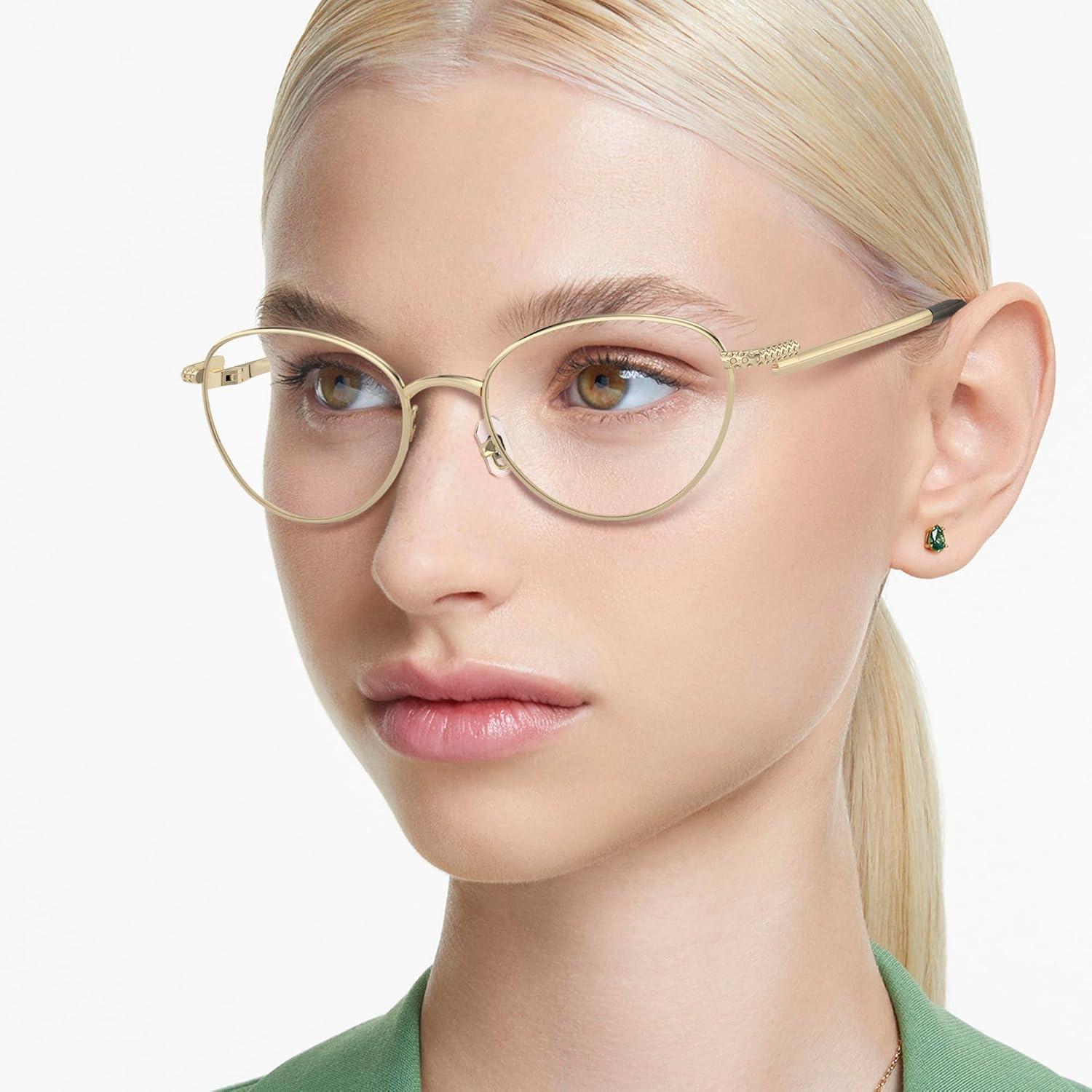 imageSwarovski Womens Sk1002 Oval Prescription Eyewear FramesPale GoldDemo Lens