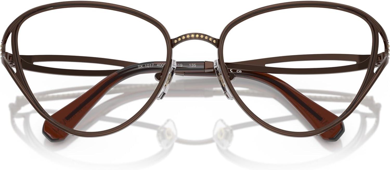 imageSwarovski Womens Sk1017 Cat Eye Prescription Eyewear FramesBrownDemo Lens