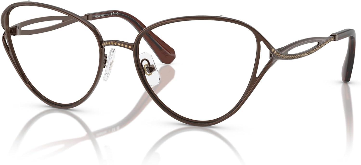 imageSwarovski Womens Sk1017 Cat Eye Prescription Eyewear FramesBrownDemo Lens