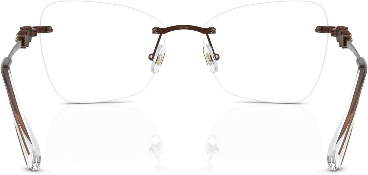 imageSwarovski womens Sk1014 Butterfly Prescription Eyewear FramesLight BrownDemo Lens