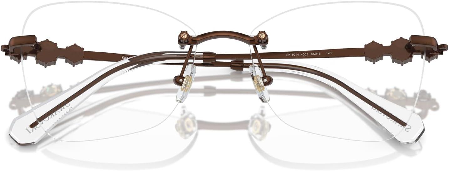 imageSwarovski womens Sk1014 Butterfly Prescription Eyewear FramesLight BrownDemo Lens