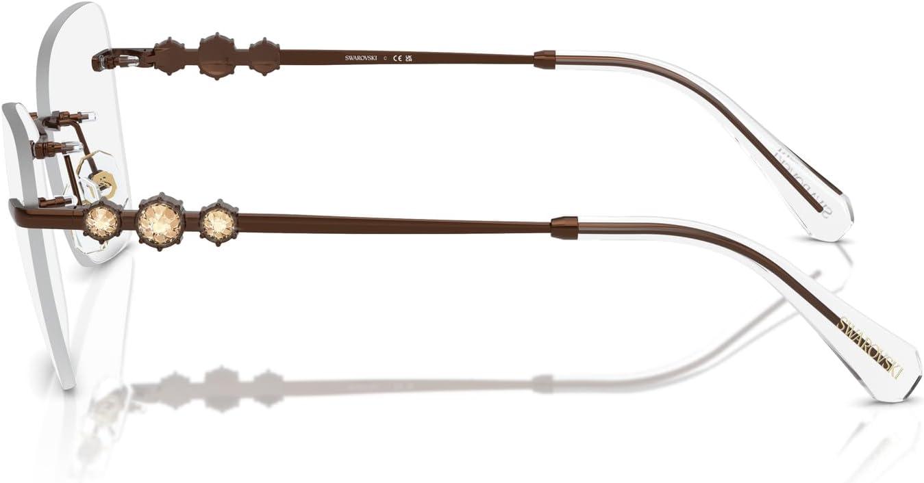 imageSwarovski womens Sk1014 Butterfly Prescription Eyewear FramesLight BrownDemo Lens