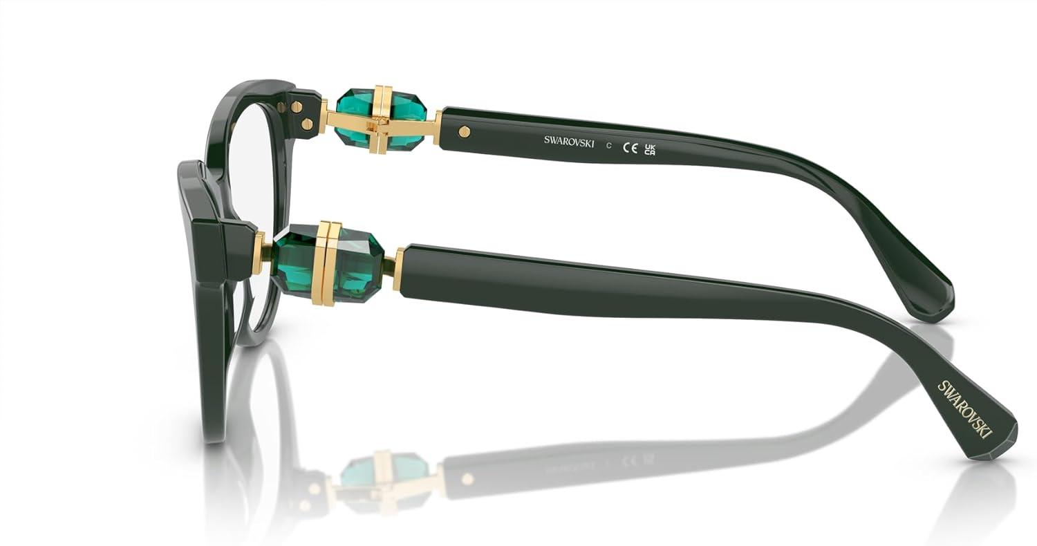 imageSwarovski womens Sk2004 Round Prescription Eyewear FramesDark GreenDemo Lens