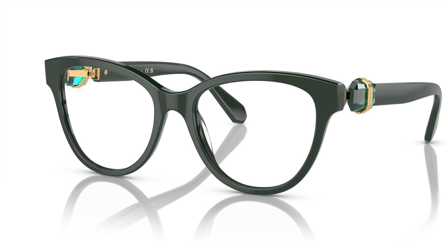 imageSwarovski womens Sk2004 Round Prescription Eyewear FramesDark GreenDemo Lens