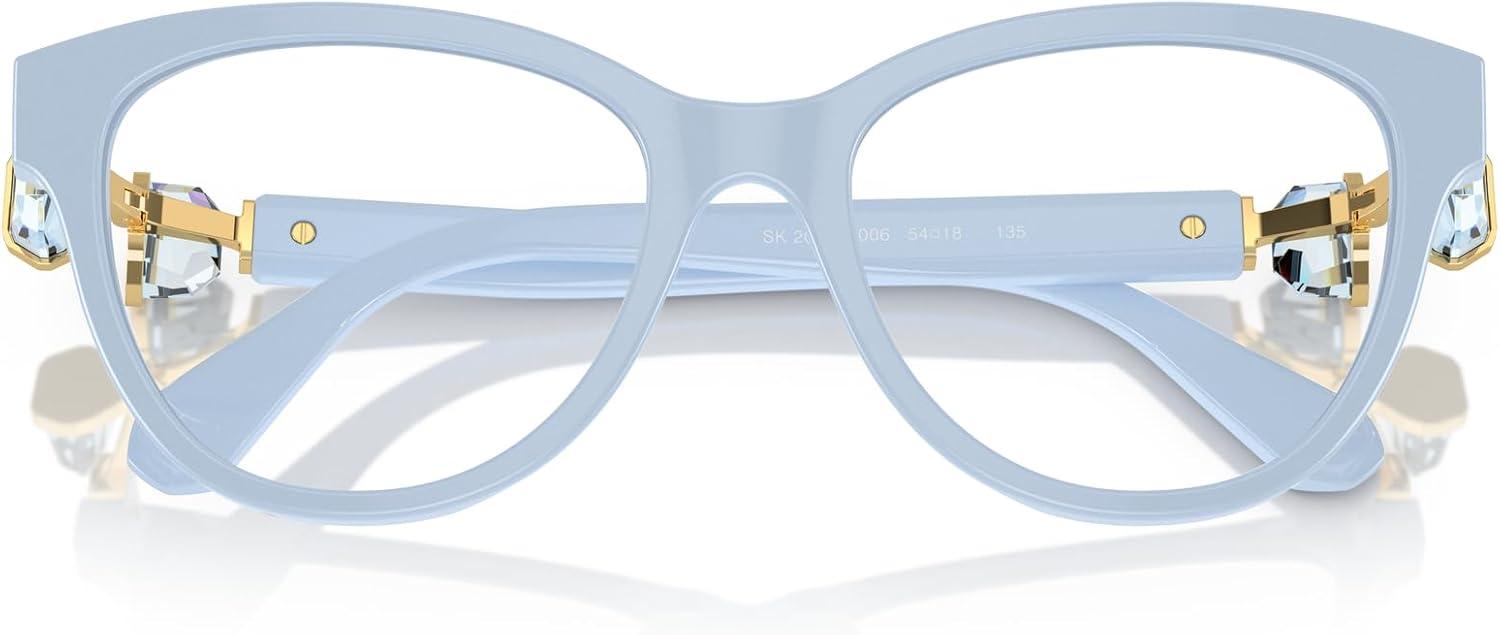 imageSwarovski womens Sk2004 Round Prescription Eyewear FramesLight BlueDemo Lens