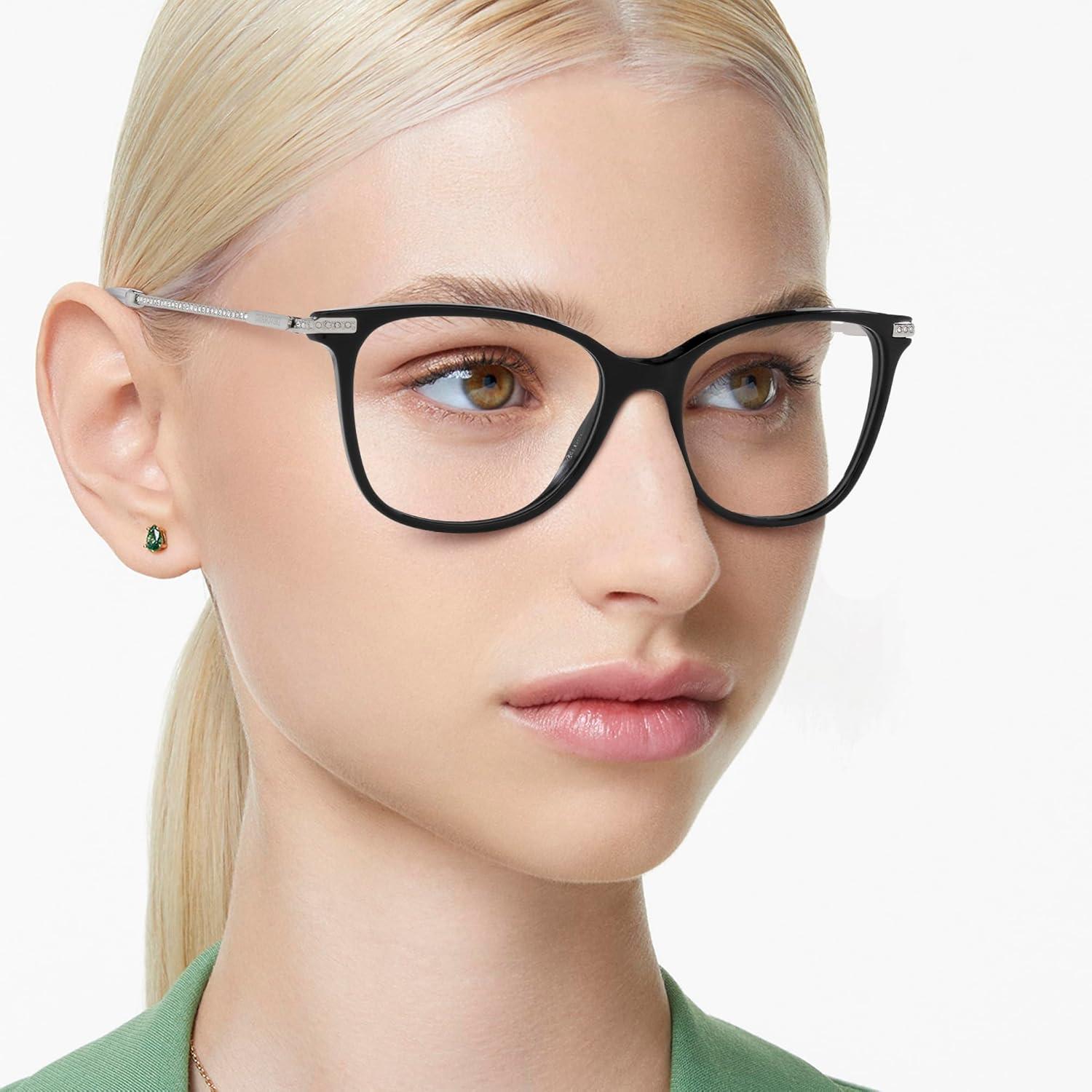 imageSwarovski womens Sk2010 Square Prescription Eyewear FramesBlackSilverDemo Lens