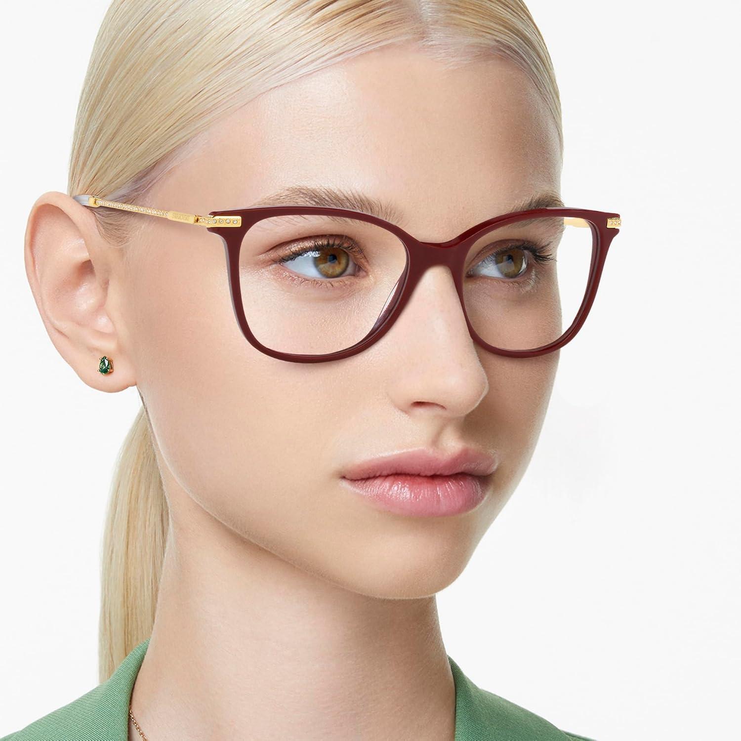 imageSwarovski womens Sk2010 Square Prescription Eyewear FramesBurgundyDemo Lens