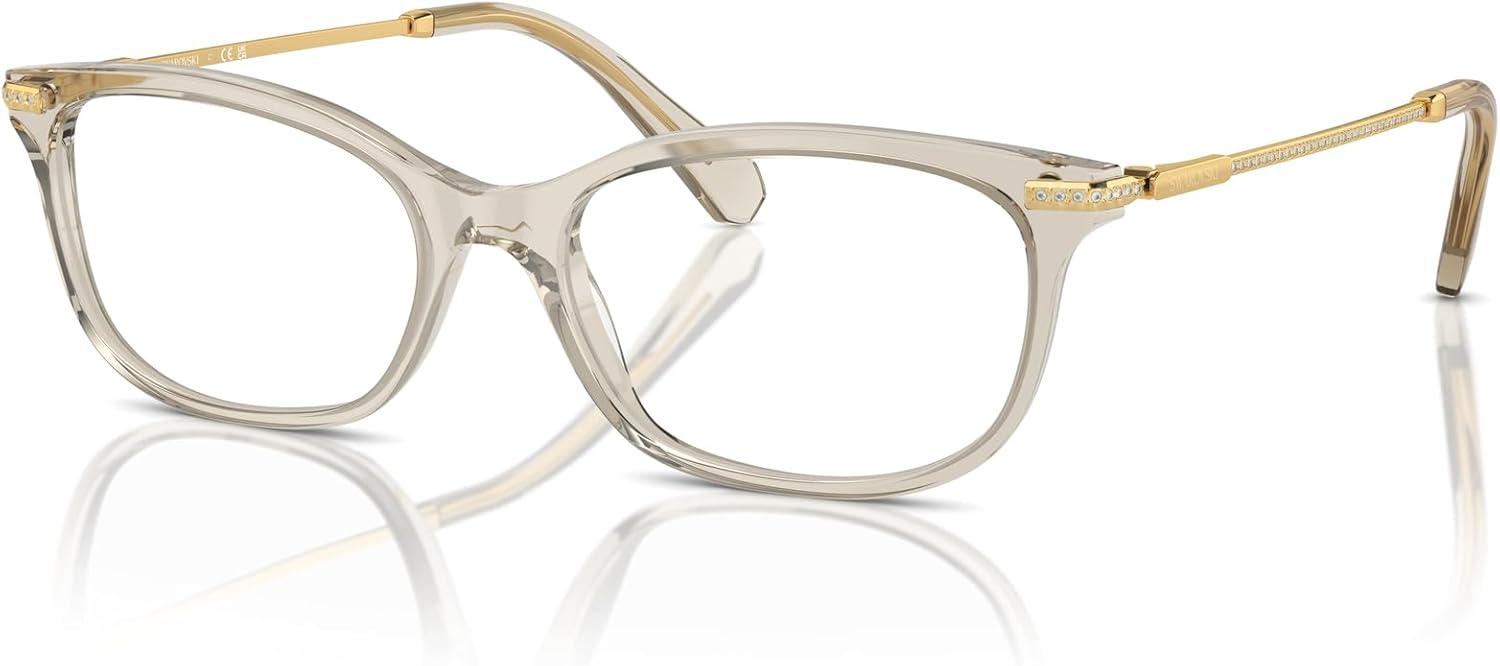 imageSwarovski womens Sk2017 Rectangular Prescription Eyewear FramesTransparent BeigeDemo Lens
