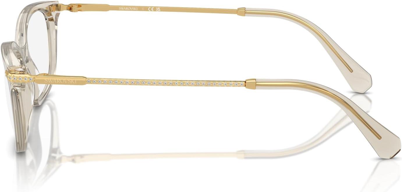 imageSwarovski womens Sk2017 Rectangular Prescription Eyewear FramesTransparent BeigeDemo Lens