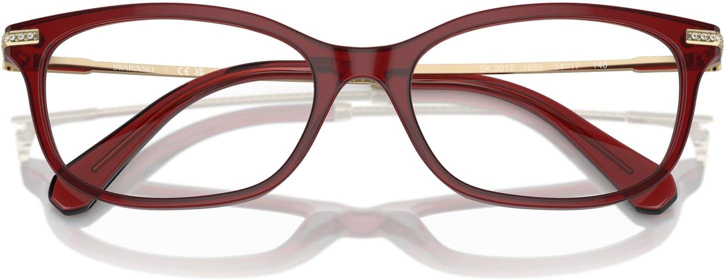imageSwarovski womens Sk2017 Rectangular Prescription Eyewear FramesTransparent BurgundyDemo Lens
