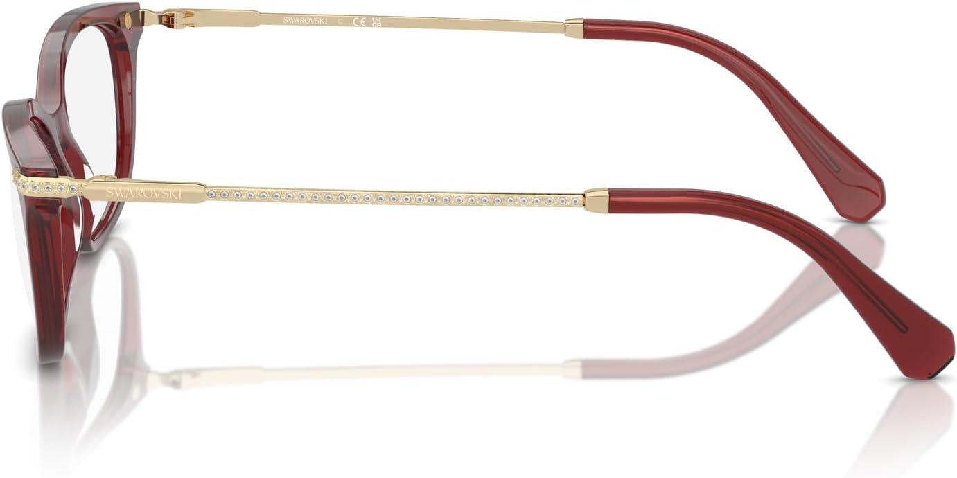 imageSwarovski womens Sk2017 Rectangular Prescription Eyewear FramesTransparent BurgundyDemo Lens