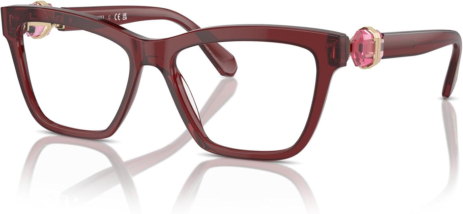 imageSwarovski womens Sk2021 Square Prescription Eyewear FramesTransparent BurgundyDemo Lens