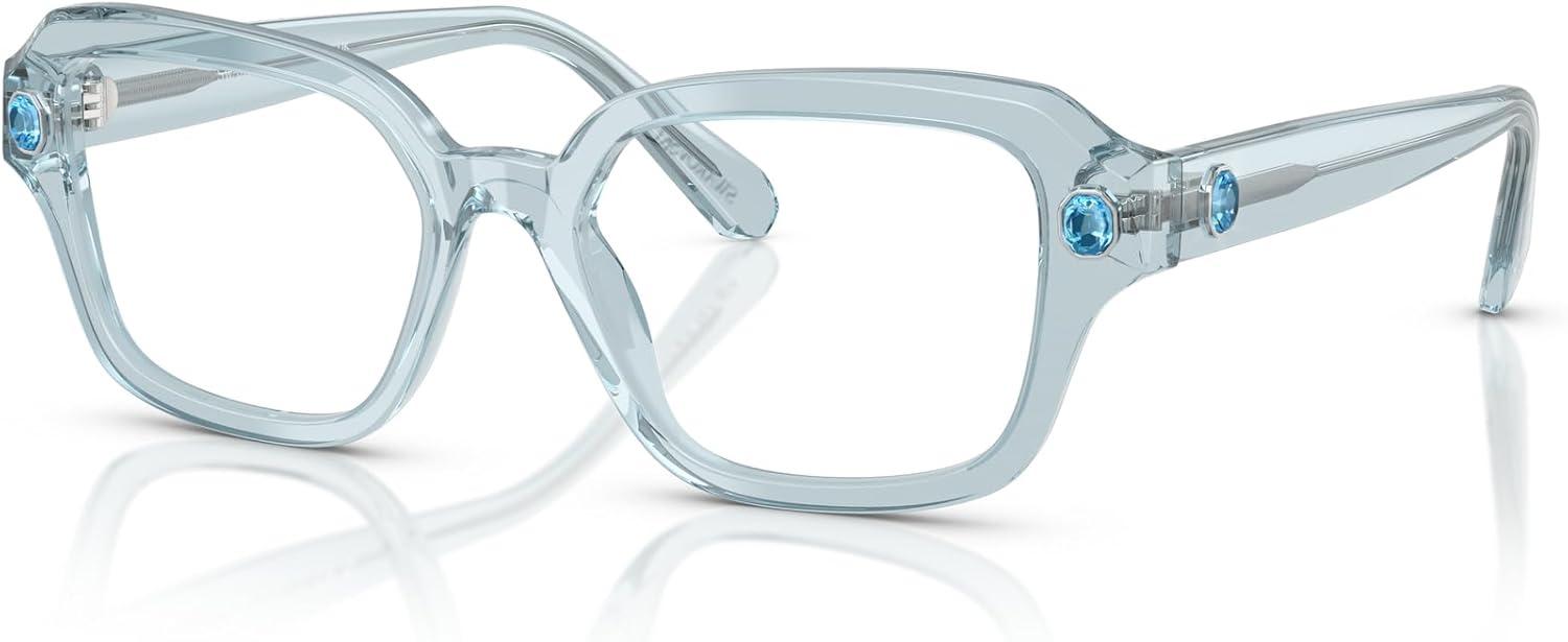 imageSwarovski womens Sk2039 Square Prescription Eyewear FramesTransparent Light BlueDemo Lens
