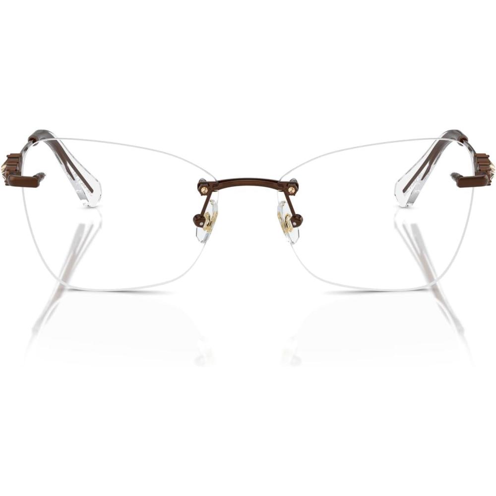 imageSwarovski womens Sk1014 Butterfly Prescription Eyewear FramesLight BrownDemo Lens