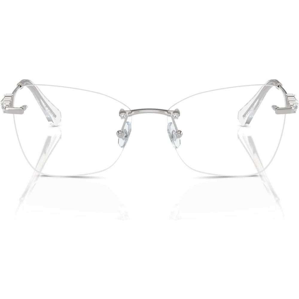 imageSwarovski womens Sk1014 Butterfly Prescription Eyewear FramesSilverDemo Lens