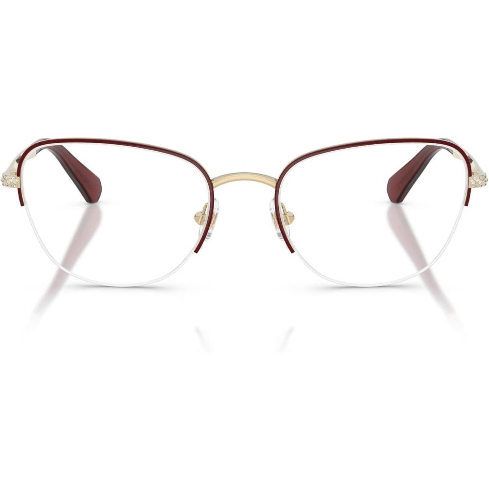 imageSwarovski womens Sk1023 Cat Eye Prescription Eyewear FramesPale GoldBurgundyDemo Lens