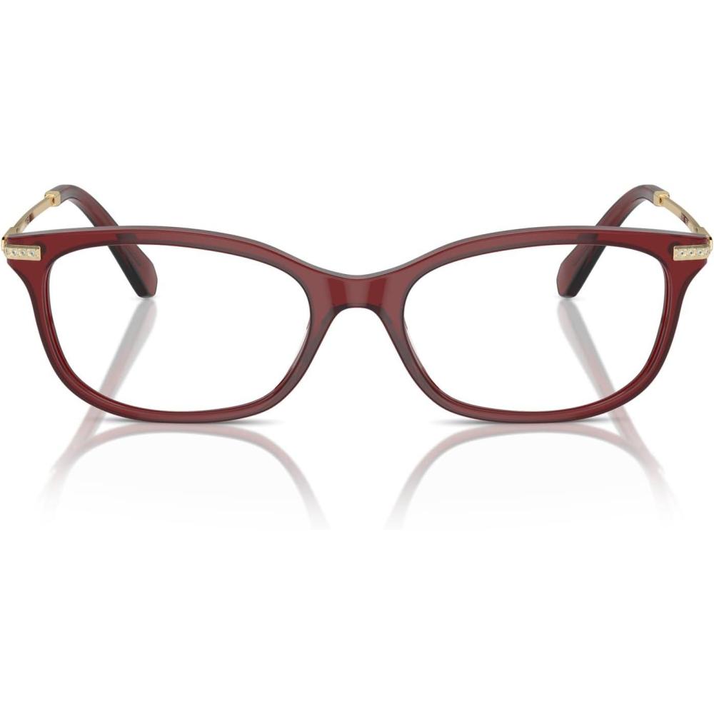 imageSwarovski womens Sk2017 Rectangular Prescription Eyewear FramesTransparent BurgundyDemo Lens