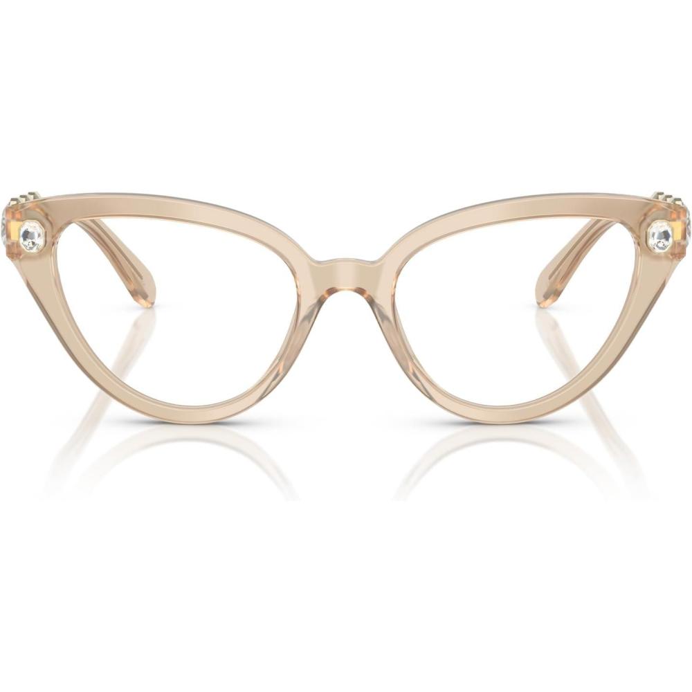 imageSwarovski womens Sk2028f Low Bridge Fit Cat Eye Prescription Eyewear FramesMilky BeigeDemo Lens