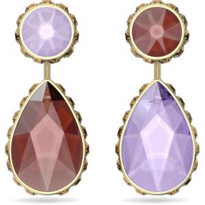 Swarovski Chroma Crystal Pendant Necklace Collection, Gold Tone Finish Setting(Asymmetrica Ruby Red)