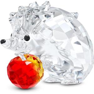 Swarovski Peaceful Countryside Hedgehog with Apple, Clear and Red Crystal Figurine, Part of The Peaceful Countryside Collection(Hedgehog With Apple)