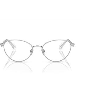Swarovski Women’s Sk1002 Oval Prescription Eyewear Frames(Silver/Demo Lens)