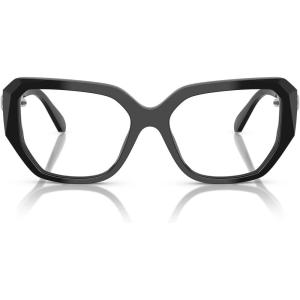 Swarovski Women’s Sk2035 Square Prescription Eyewear Frames(Black/Demo Lens)