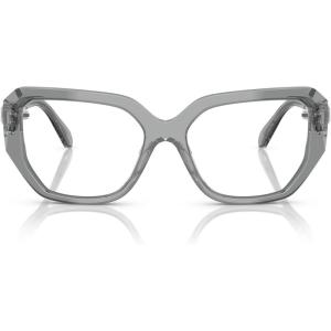 Swarovski Women’s Sk2035 Square Prescription Eyewear Frames(Transparent Grey/Demo Lens)