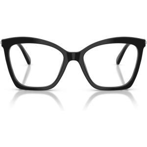 Swarovski Women’s Sk2053f Low Bridge Fit Cat Eye Prescription Eyewear Frames(Black/Demo Lens)