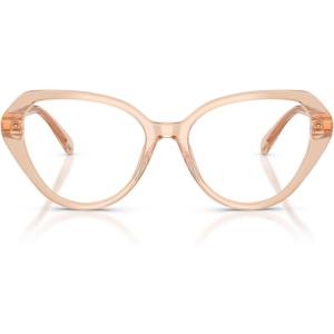 Swarovski Women’s Sk2054f Low Bridge Fit Cat Eye Prescription Eyewear Frames(Transparent Beige/Demo Lens)