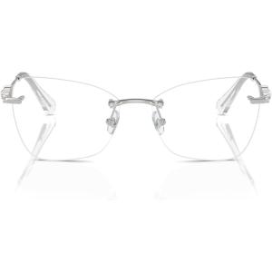 Swarovski womens Sk1014 Butterfly Prescription Eyewear Frames(Silver/Demo Lens)