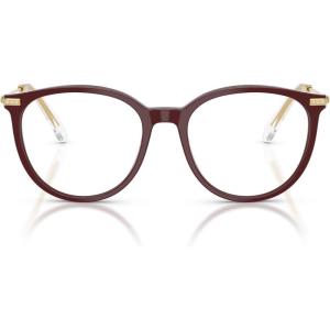 Swarovski womens Sk2009 Round Prescription Eyewear Frames(Burgundy/Demo Lens)