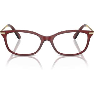 Swarovski womens Sk2017 Rectangular Prescription Eyewear Frames(Transparent Burgundy/Demo Lens)
