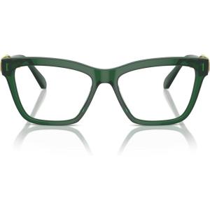 Swarovski womens Sk2021 Square Prescription Eyewear Frames(Transparent Green/Demo Lens)
