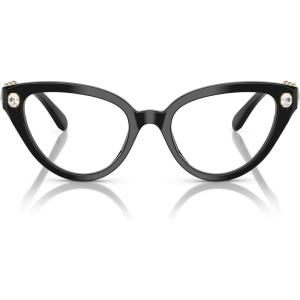 Swarovski womens Sk2028 Cat Eye Prescription Eyewear Frames(Black/Demo Lens)