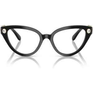 Swarovski womens Sk2028f Low Bridge Fit Cat Eye Prescription Eyewear Frames(Black/Demo Lens)