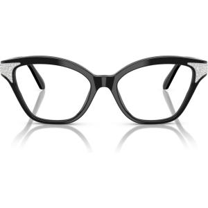 Swarovski womens Sk2029 Cat Eye Prescription Eyewear Frames(Black/Demo Lens)