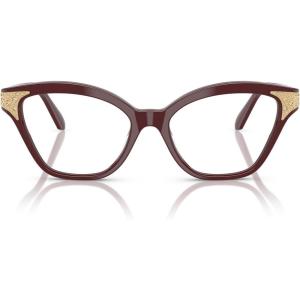 Swarovski womens Sk2029 Cat Eye Prescription Eyewear Frames(Burgundy/Demo Lens)