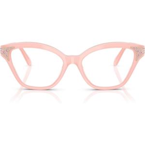 Swarovski womens Sk2029 Cat Eye Prescription Eyewear Frames(Milky Pink/Demo Lens)