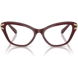 Swarovski womens Sk2031 Cat Eye Prescription Eyewear Frames(Burgundy/Demo Lens)