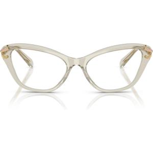 Swarovski womens Sk2031 Cat Eye Prescription Eyewear Frames(Transparent Beige/Demo Lens)